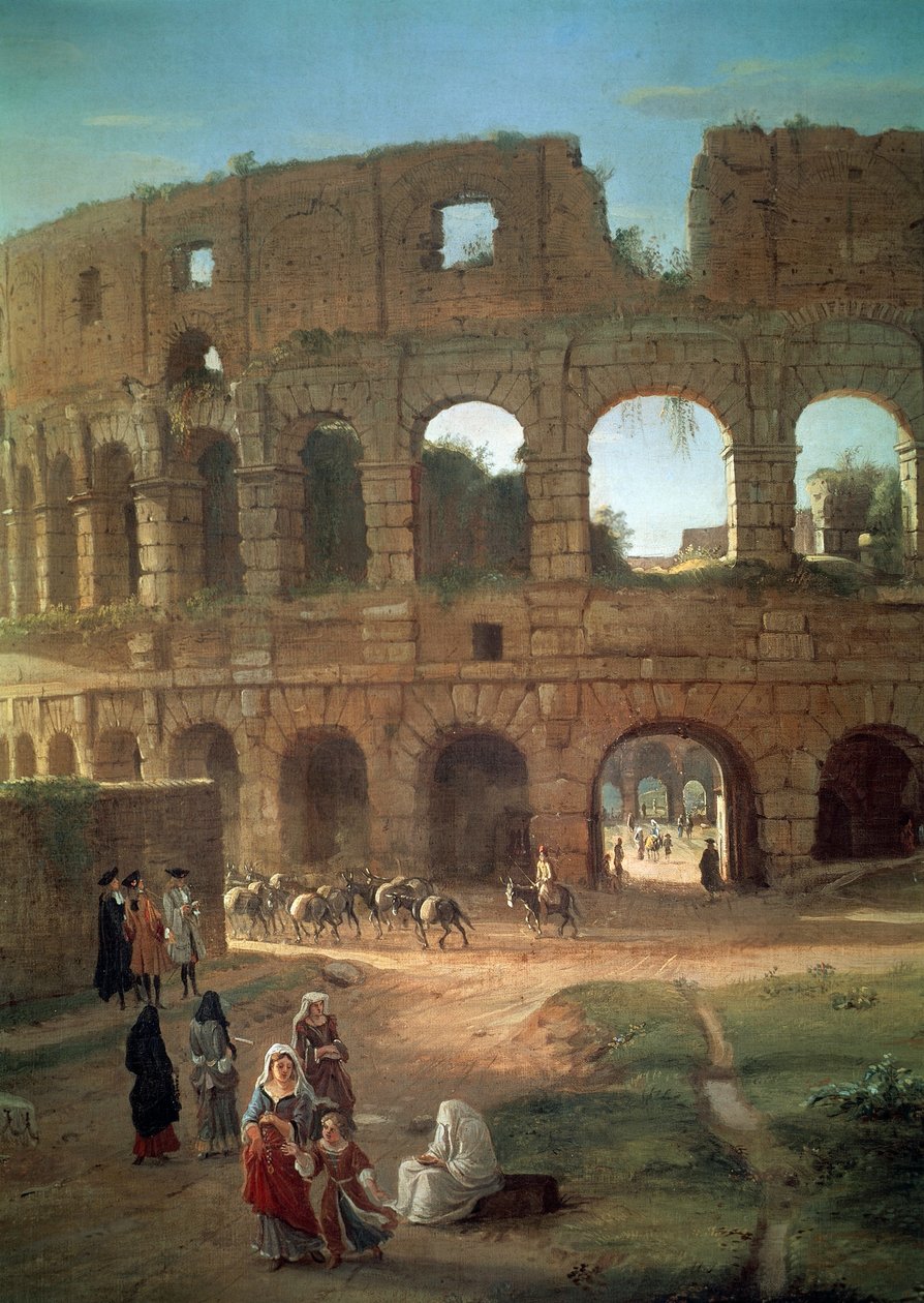Het Colosseum (detail) door Gaspar van Wittel