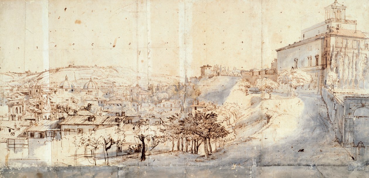 Villa Medici in Rome door Gaspar van Wittel