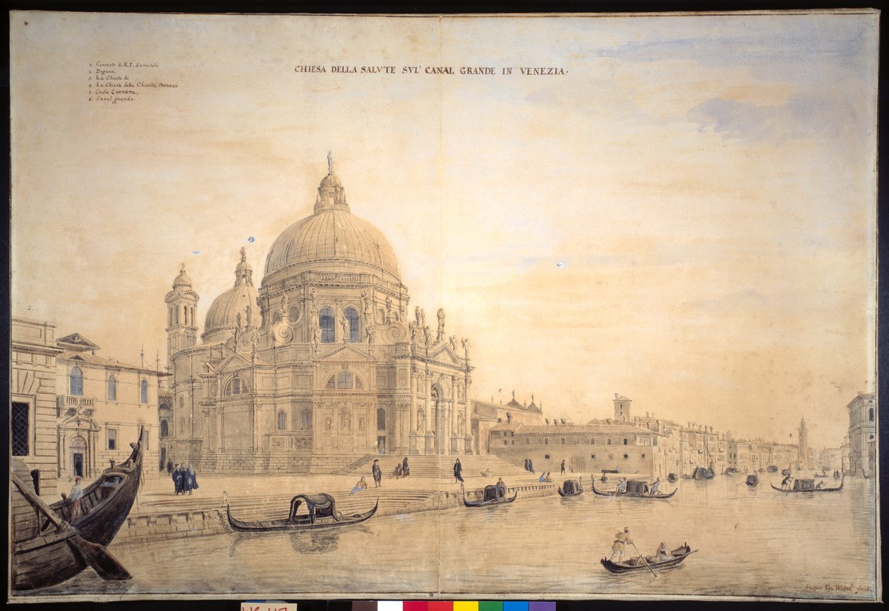 Chiesa della Salute, Grand Canal, Venetië door Gaspar van Wittel