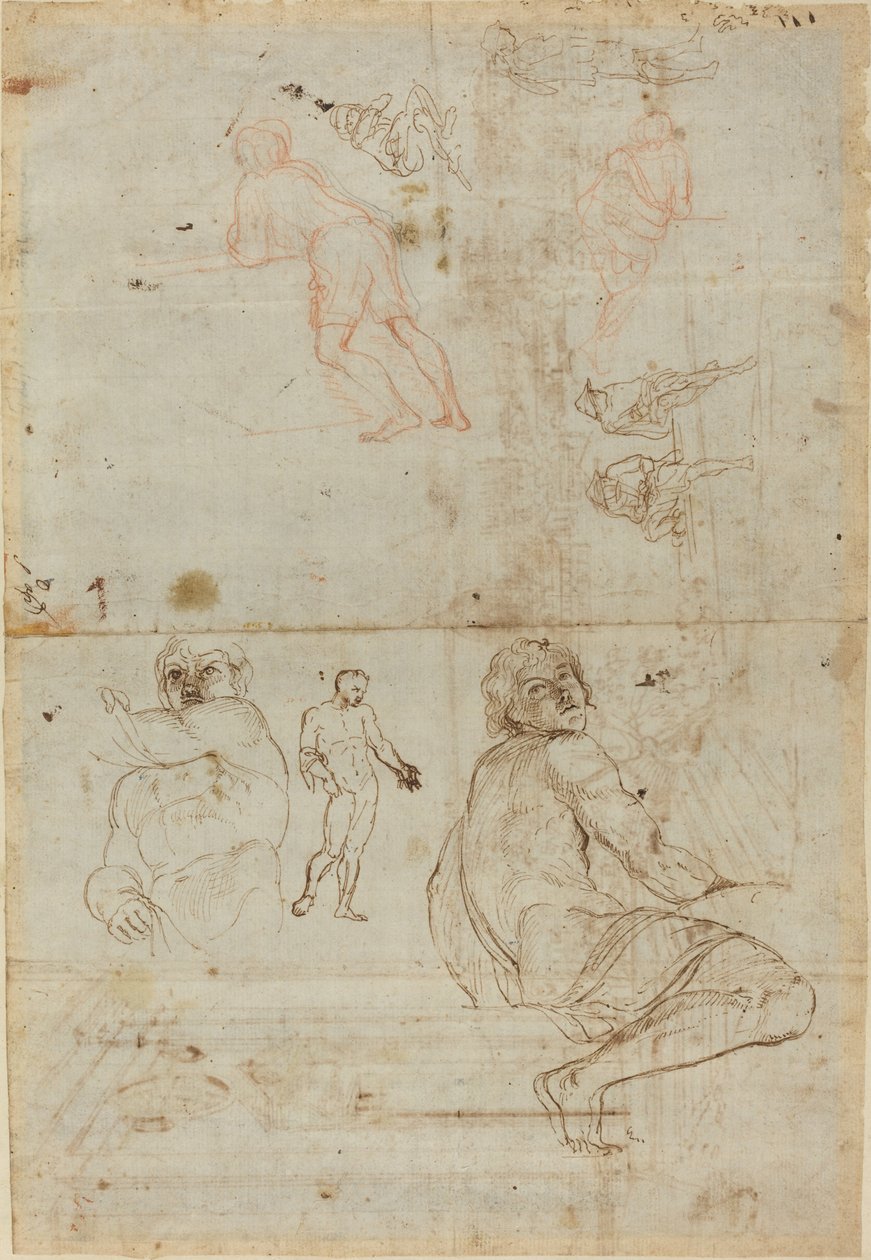 Figuren uit het Farnese Paleis en uit het Leven door Gaspar van Wittel after Annibale Carracci
