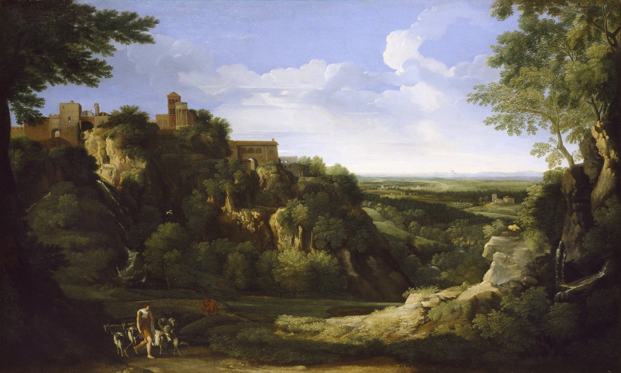 Uitzicht op Tivoli met Rome in de Verte, 17e eeuw door Gaspard Poussin Dughet
