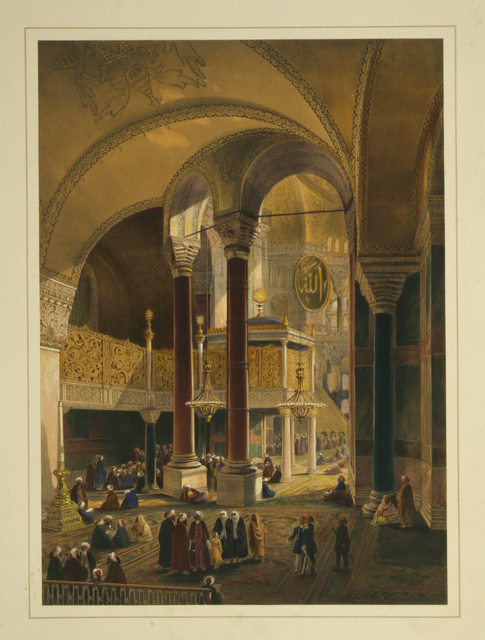 De keizerlijke galerij in de Ayasofya moskee, vroeger de kerk van Hagia Sophia door Gaspard Fossati