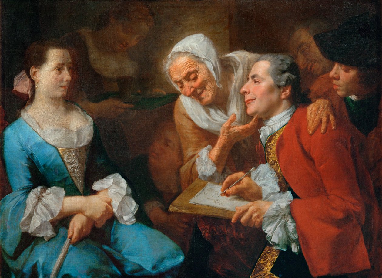 Seance de portrait - Zitten voor een portret ... door Gaspare Traversi