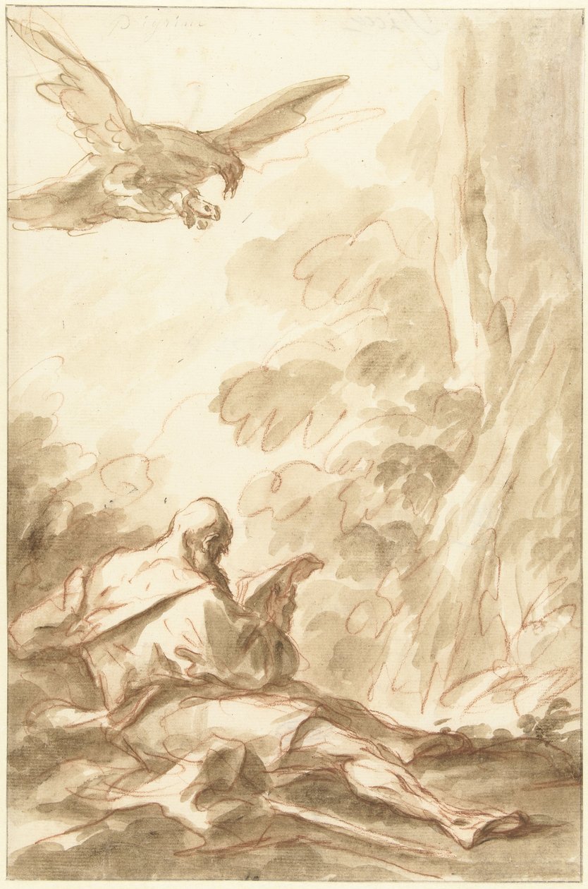 Elia gevoed door de raven door Gasparo Diziani (attributed to)