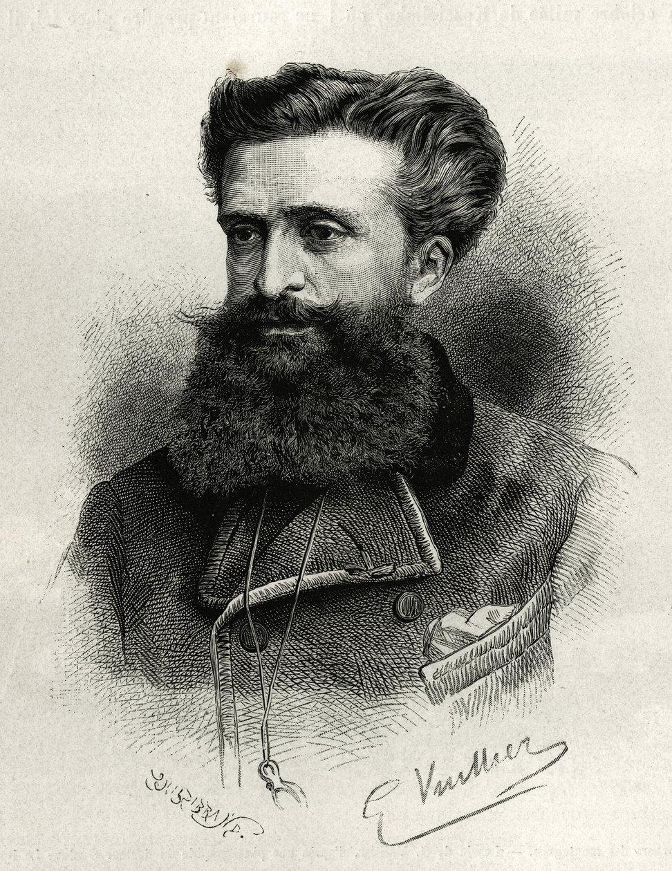 Portret van Dr. Gustave Lebon (1841-1931). Gravure door G.Vuillier, ter illustratie van het verhaal La Syria d