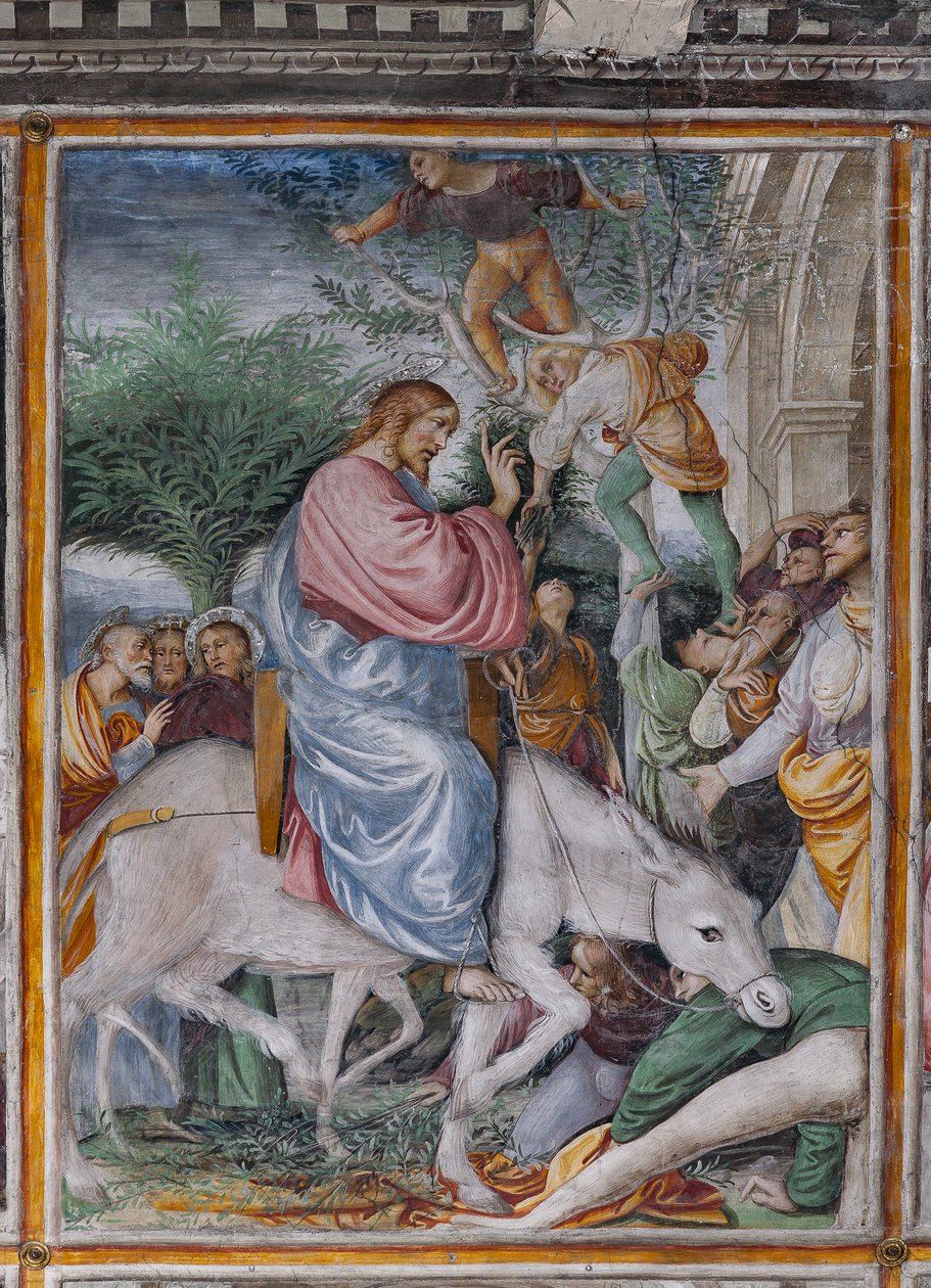 Detail van "Christus komt Jeruzalem binnen", uit "Het leven en de Passie van Christus" door Gaudenzio Ferrari