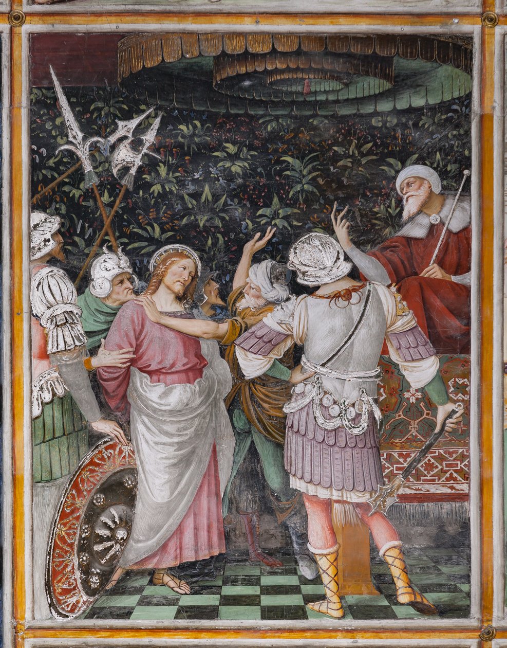 Jezus voor Koning Herodes, detail van "Het leven en de Passie van Christus" door Gaudenzio Ferrari