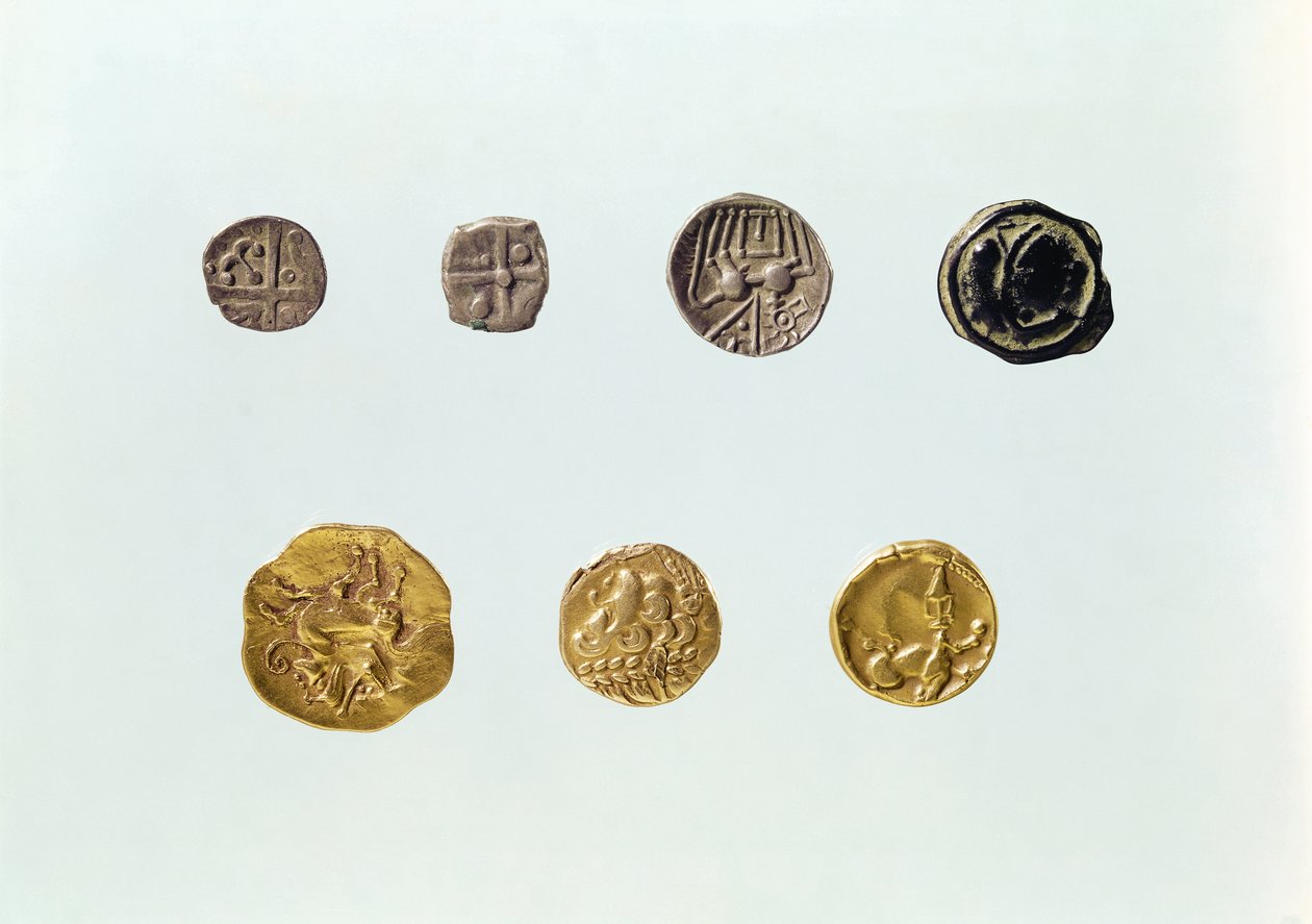 Gallische munten, ca. 750-0 v.Chr. (goud en zilver) door Gaulish