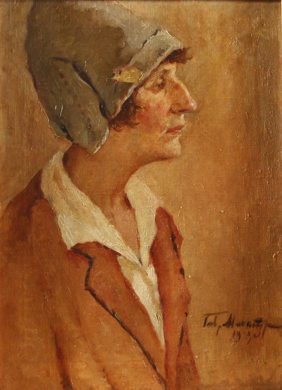 Portret van de dichteres Anna Achmatova 1889-1966, 1929 door Gavriil Petrovich Makaturin