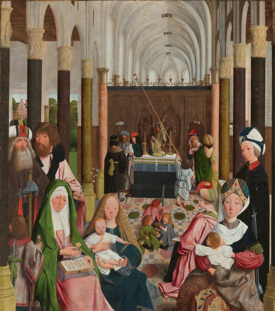 De heilige verwantschap door Geertgen tot Sint Jans (workshop of)