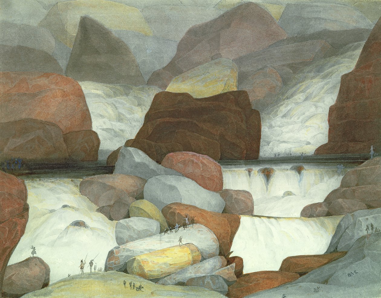 Watersprites in een stroom, ca. 1865 door General John Chamberlayne