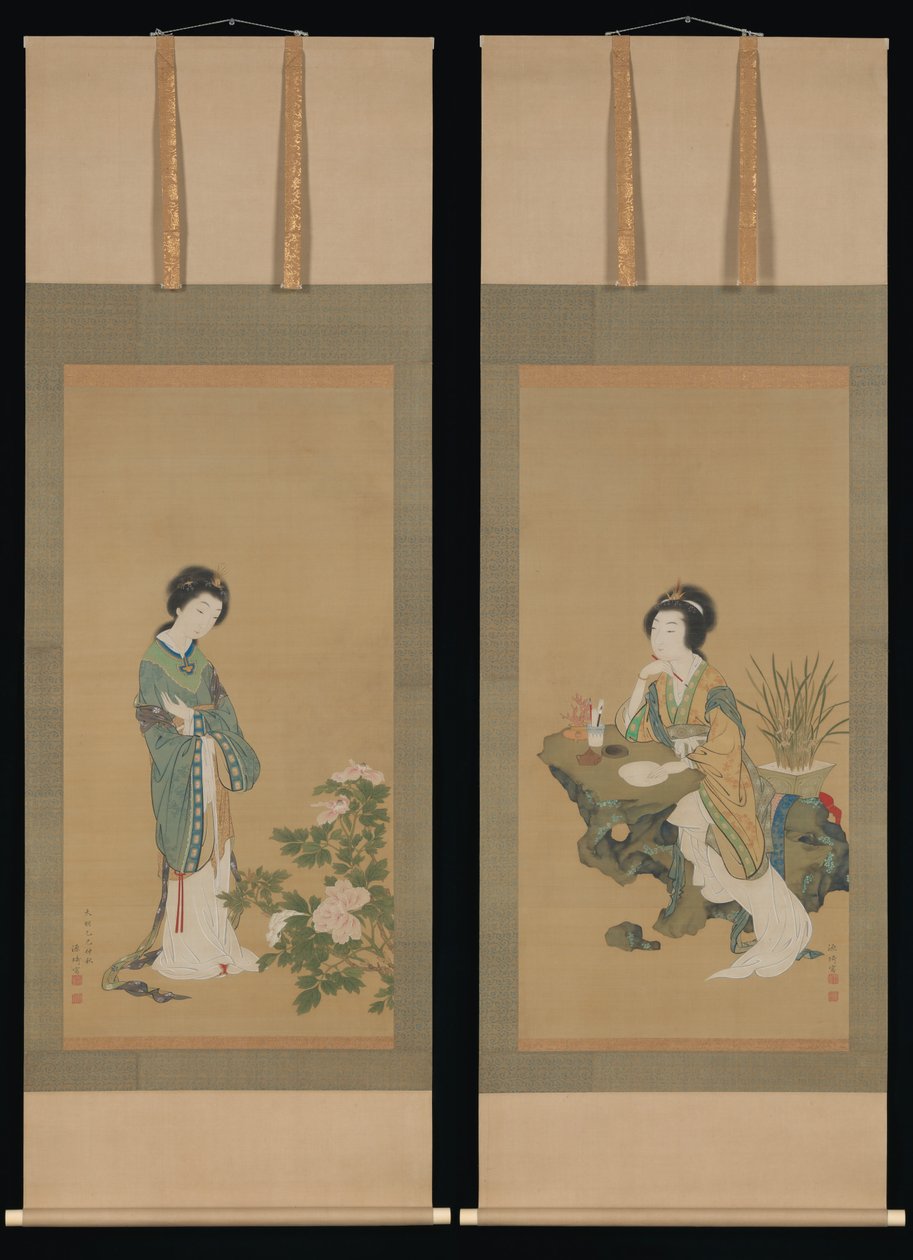 Yanji met Orchideeën en Yang Guifei met Pioenen door Genki