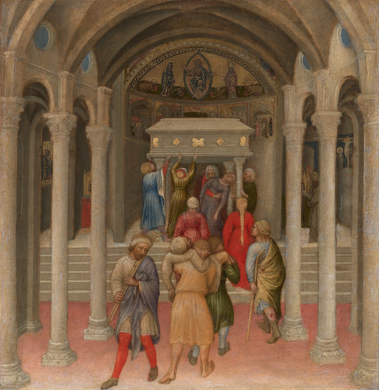 De kreupelen en zieken genezen bij het graf van Sint-Nicolaas door Gentile da Fabriano