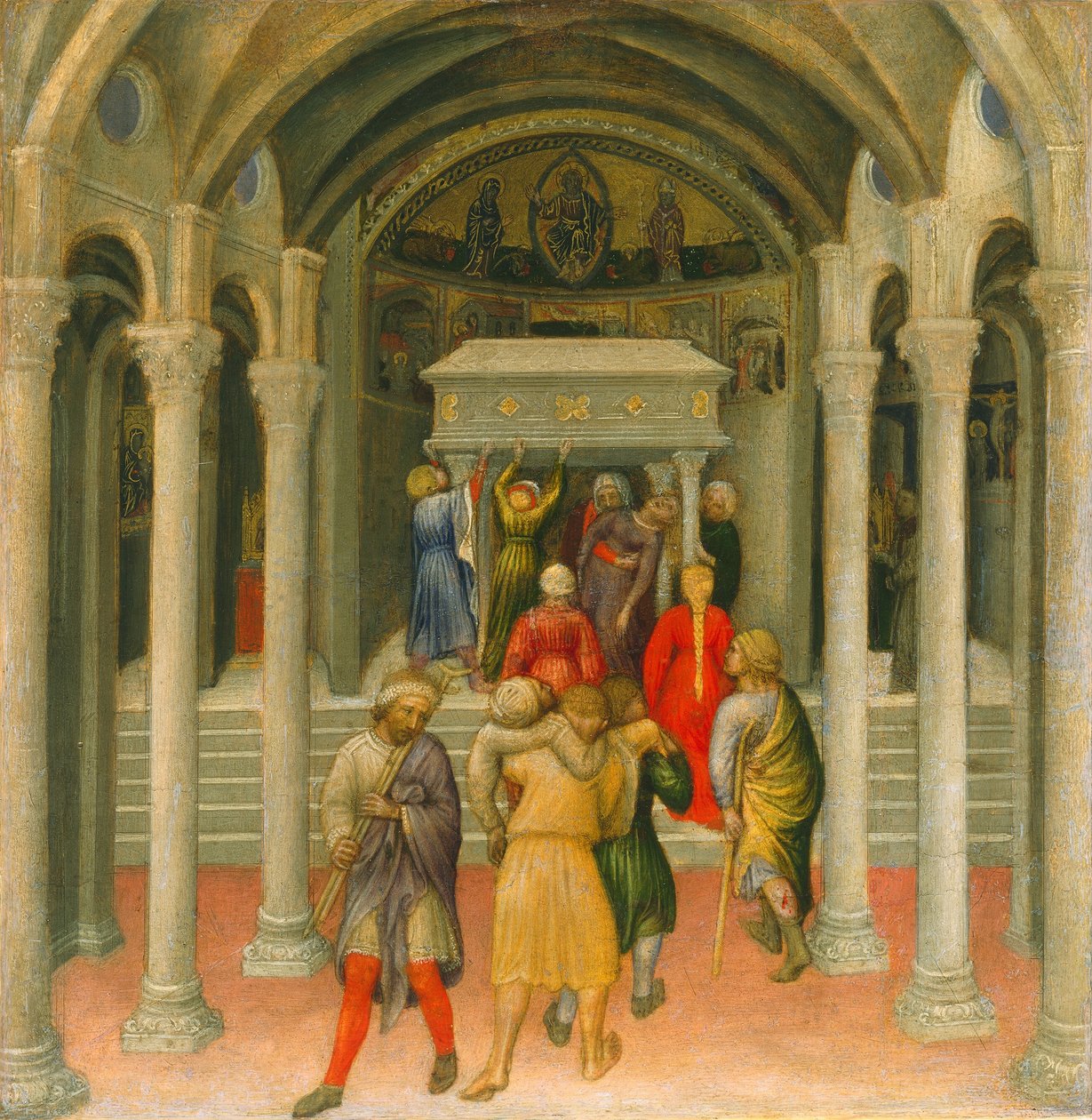 De kreupelen en zieken genezen bij het graf van Sint Nicolaas, 1425 door Gentile da Fabriano