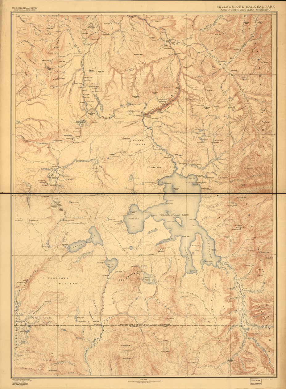 Yellowstone National Park en noordwestelijk Wyoming door Geological Survey