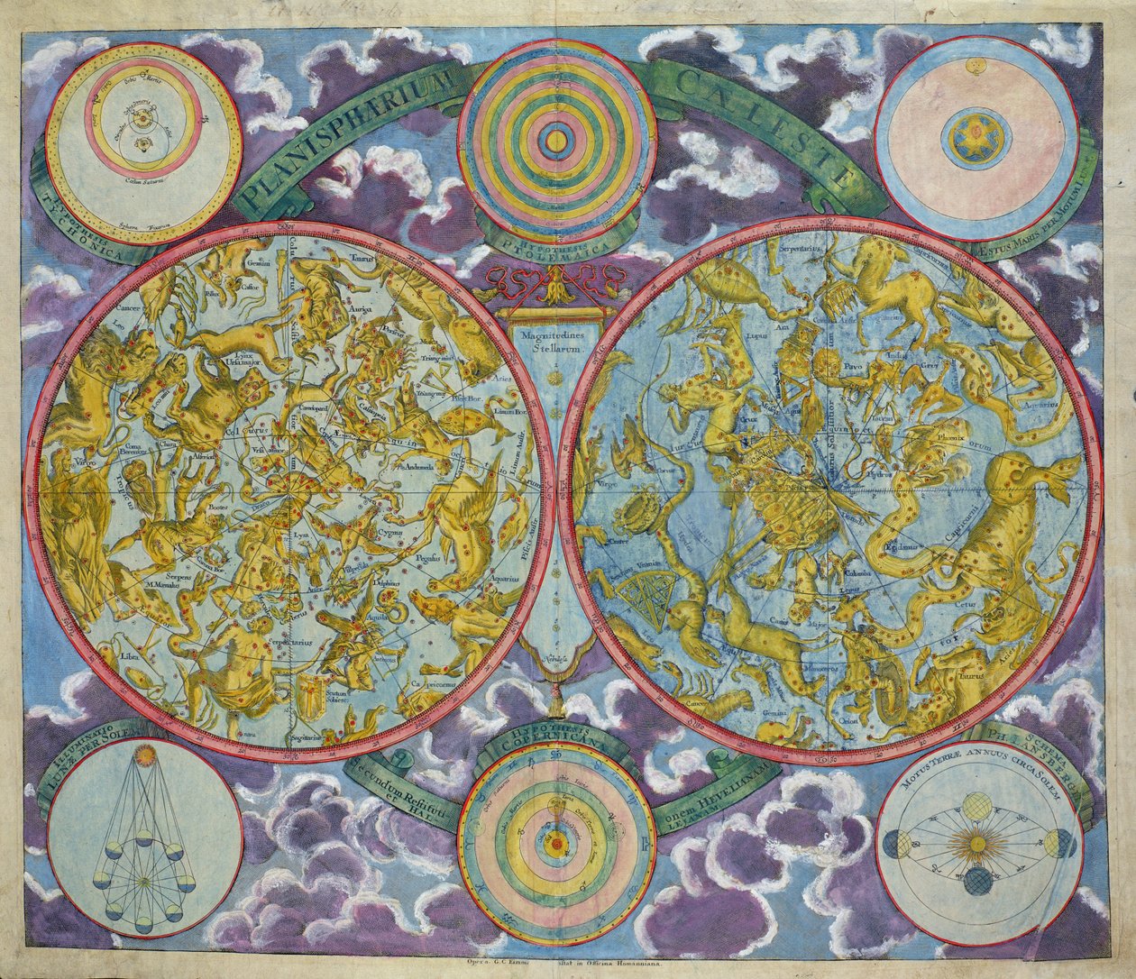 Hemelkaart van de Planeten door Georg Christoph II Eimmart