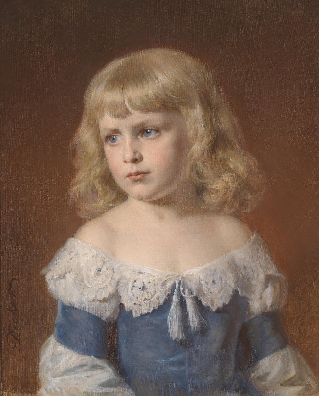 Portret van een blond meisje door Georg Decker