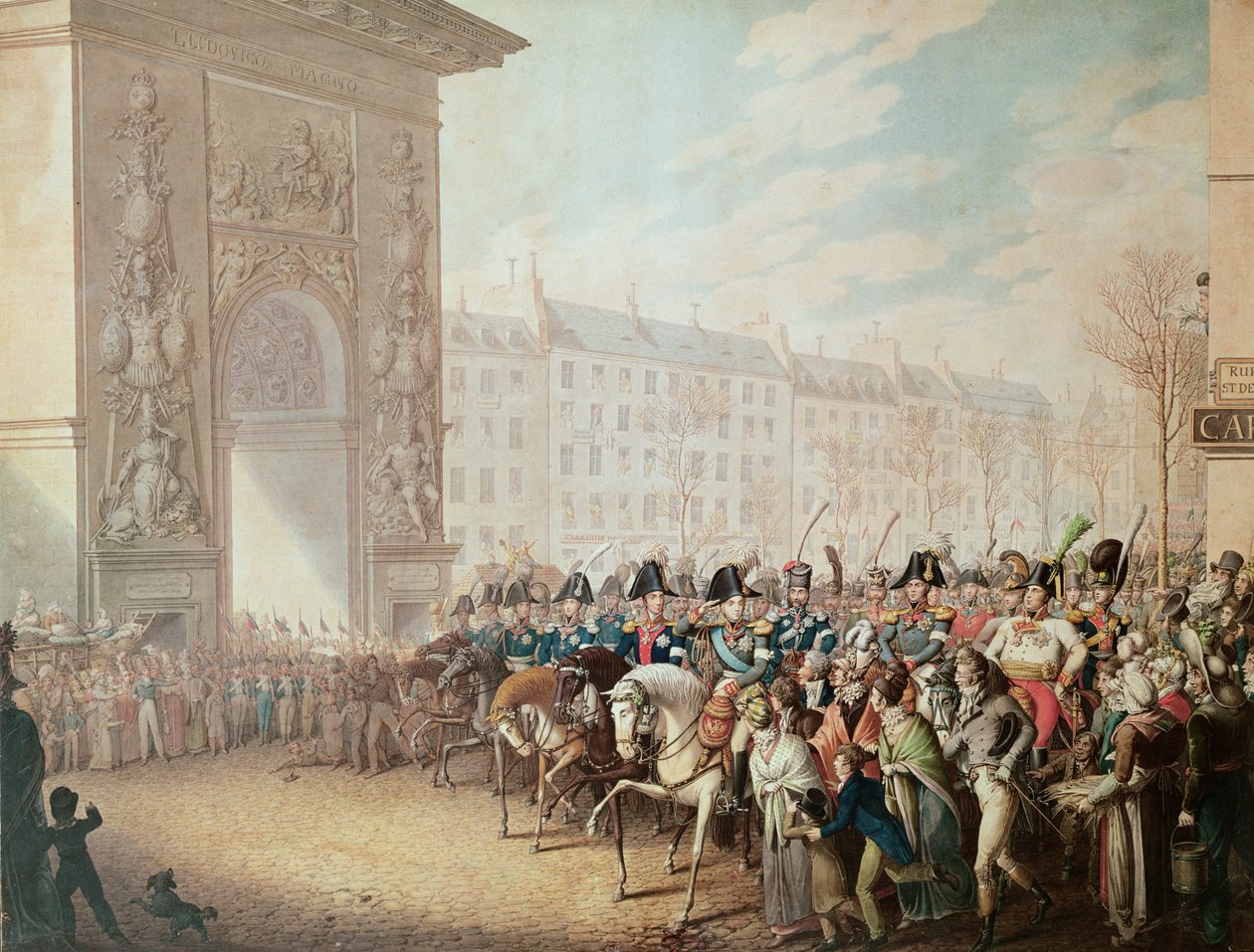De Intocht van de Keizers in Parijs door Georg Emanuel Opitz