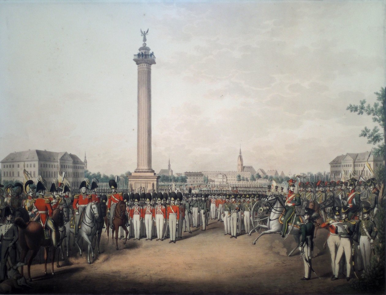Het Koninklijk Hannoverse Leger bij de Parade op het Waterlooplatz in Hannover door Georg Emanuel Opiz