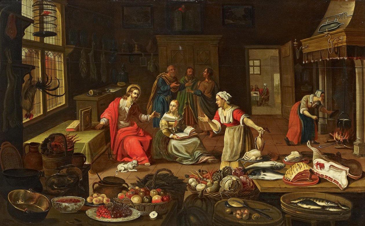Christus in het huis van Martha door Georg Friedrich Stettner