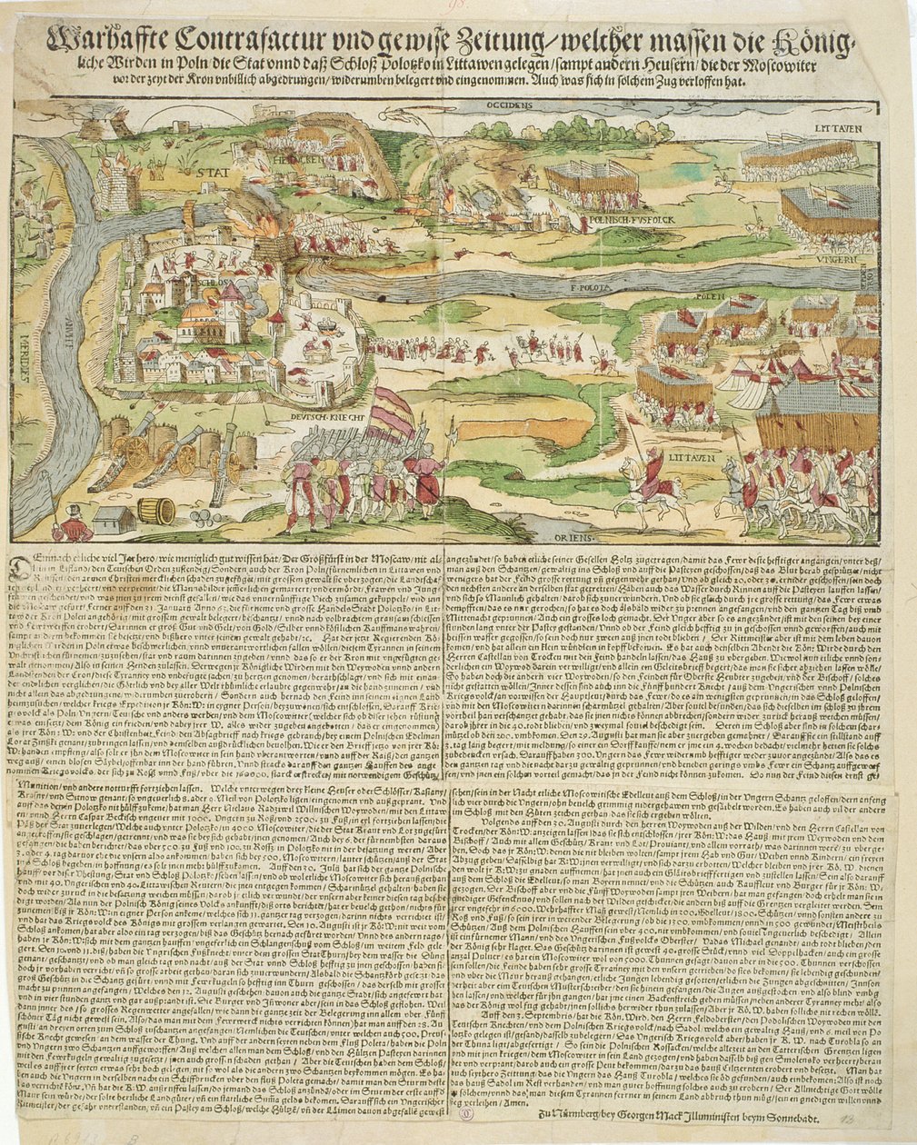 Zicht op het beleg van Polotsk door Stephen Bathory (1533-86) in 1579 door Georg the elder Mack