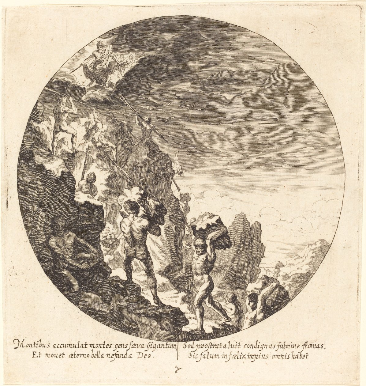 Reuzen afgeweerd door Jove door Georg Andreas Wolfgang the Elder