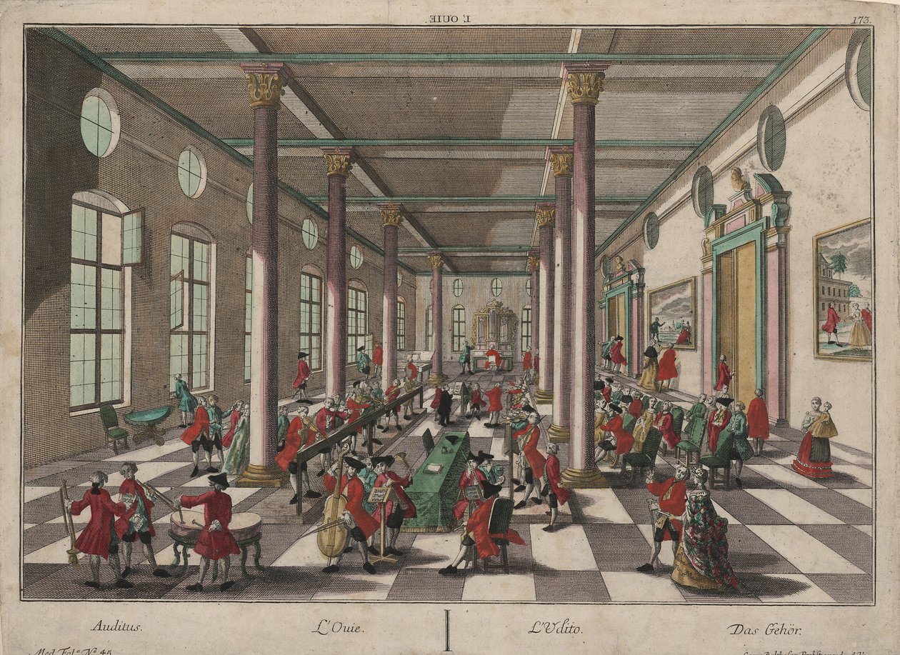 De allegorie van het gehoor door Georg Balthasar Probst