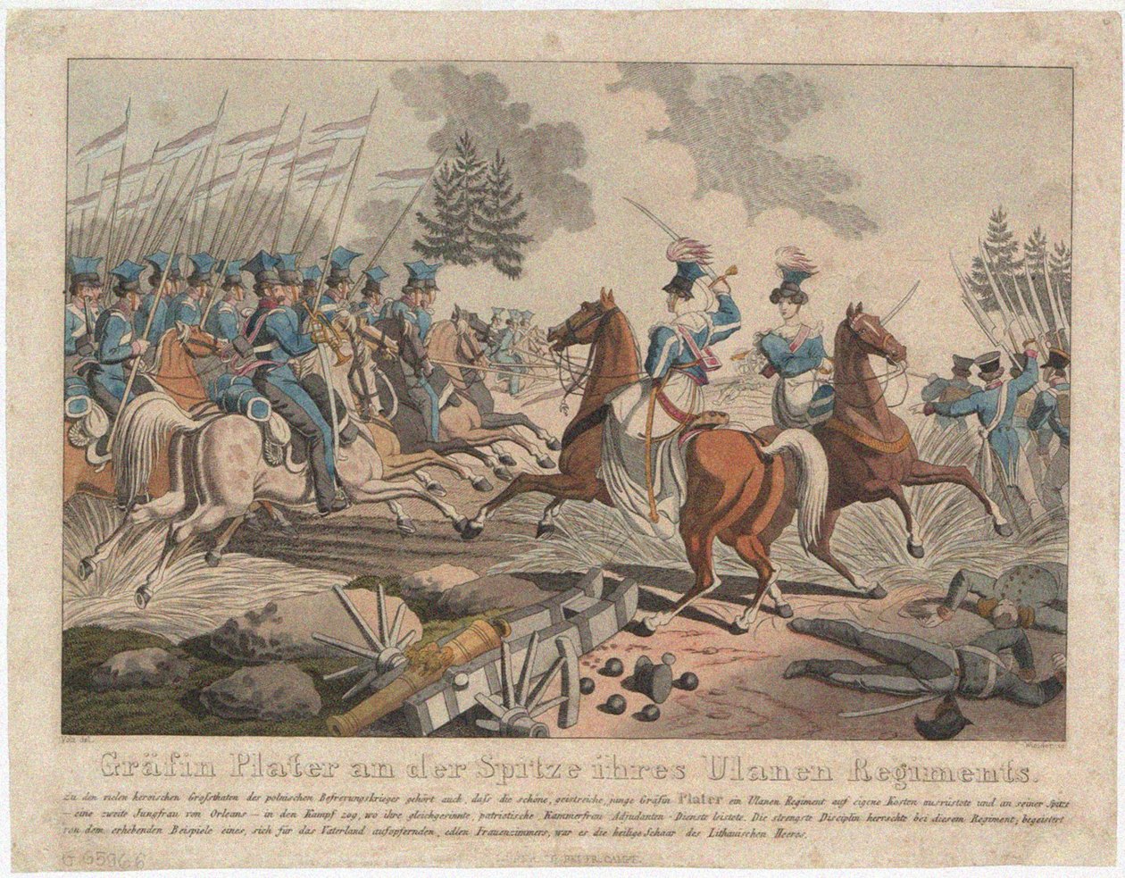 Emilia Plater in de Novemberopstand 1831 door Georg Benedikt Wunder