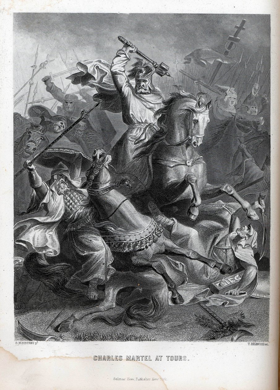 Karel Martel bij Tours door Georg Bleibtreu