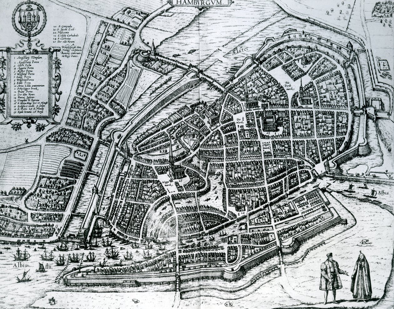 Kaart van Hamburg, uit 