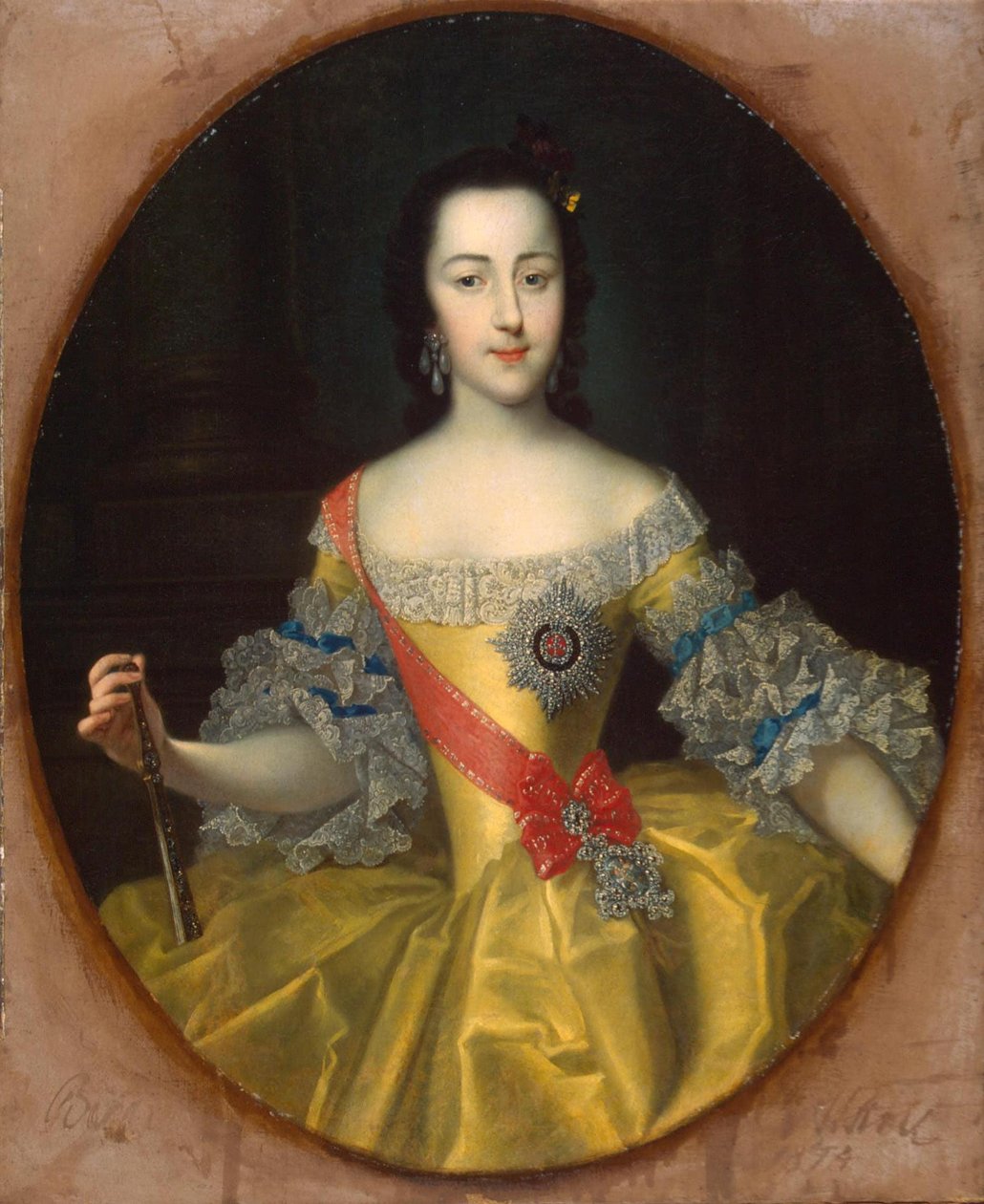 Portret van Groothertogin Catharina Aleksejevna door Georg Cristoph Grooth