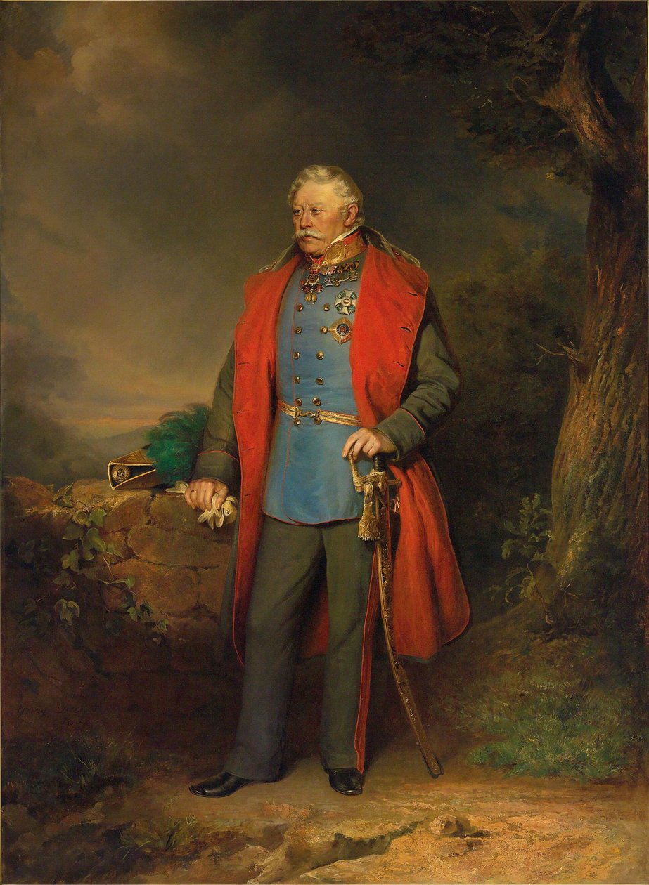 Veldmaarschalk graaf Johann Joseph Wenzel Radetzky van Radetz, portret ten voeten uit door Georg Decker