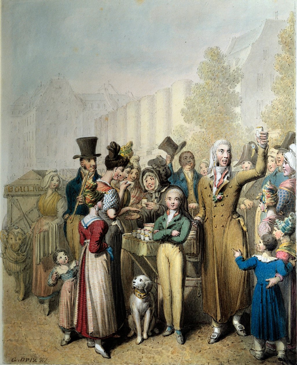 Boulevard de la Madeleine, de kwakzalver door Georg Emanuel Opitz