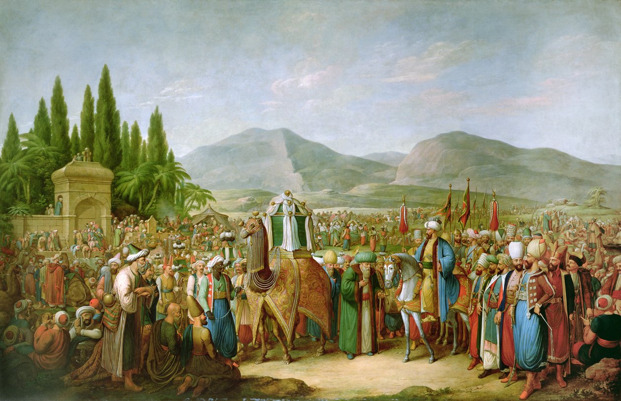 Emir Bechir Shihab II, heerser van Libanon, brengt eerbetoon aan Ibrahim Pasha, voor St Jean d