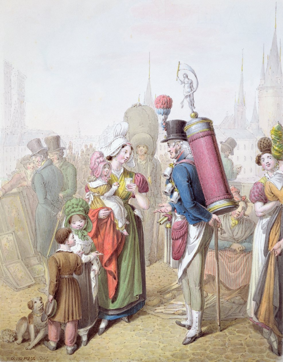 De Pont Notre-Dame door Georg Emanuel Opitz