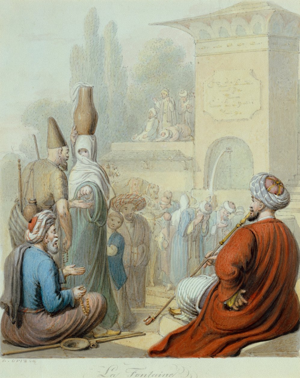 De fontein van Constantinopel door Georg Emanuel Opiz