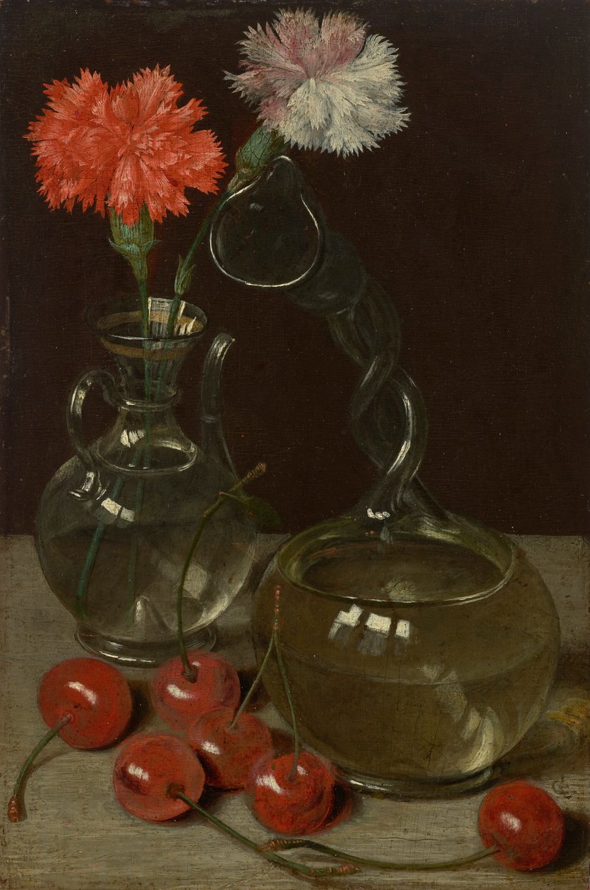 Stilleven met kuttrolf en kersen door Georg Flegel