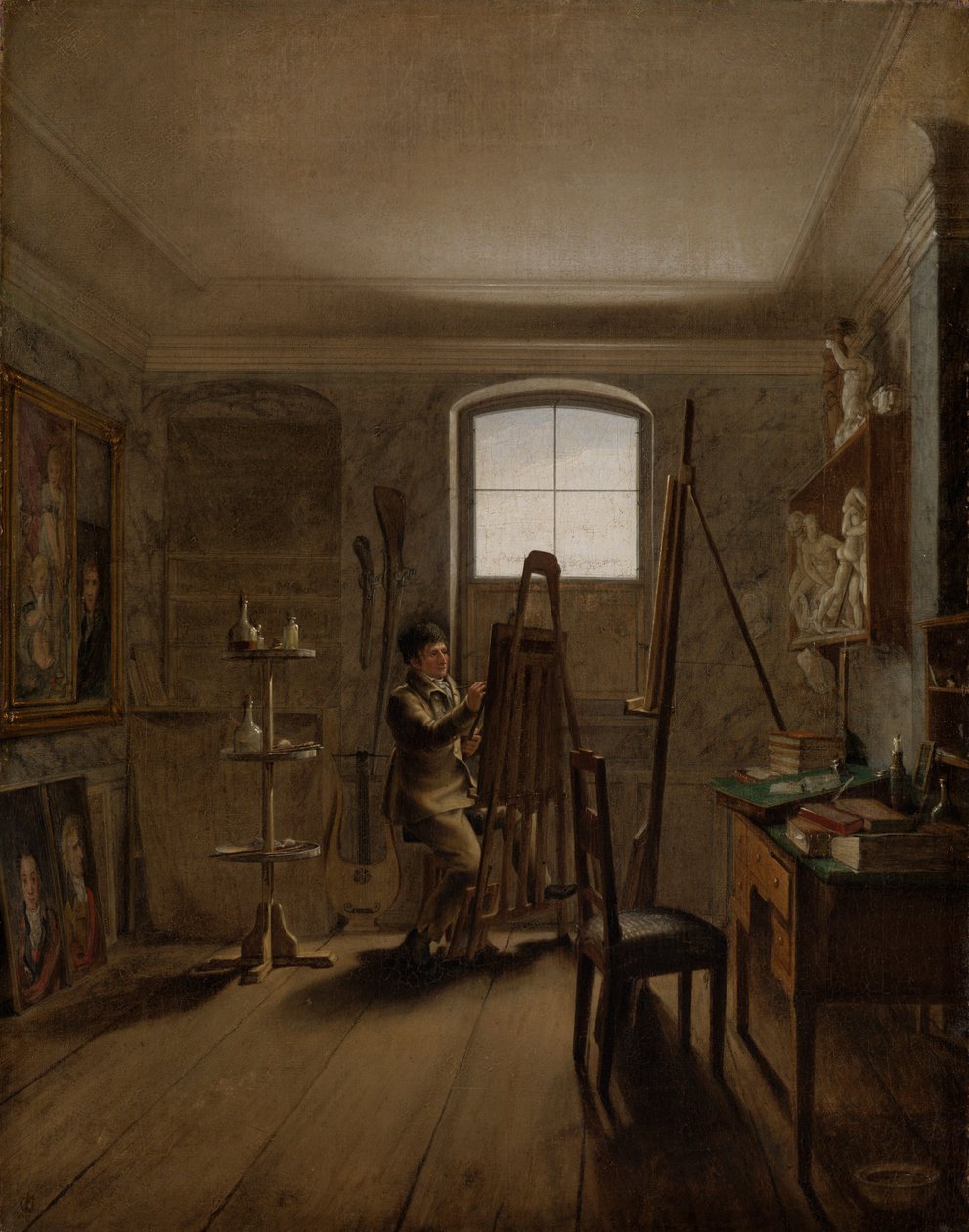 De schilder Gerhard von Kügelgen in zijn atelier door Georg Friedrich Kersting