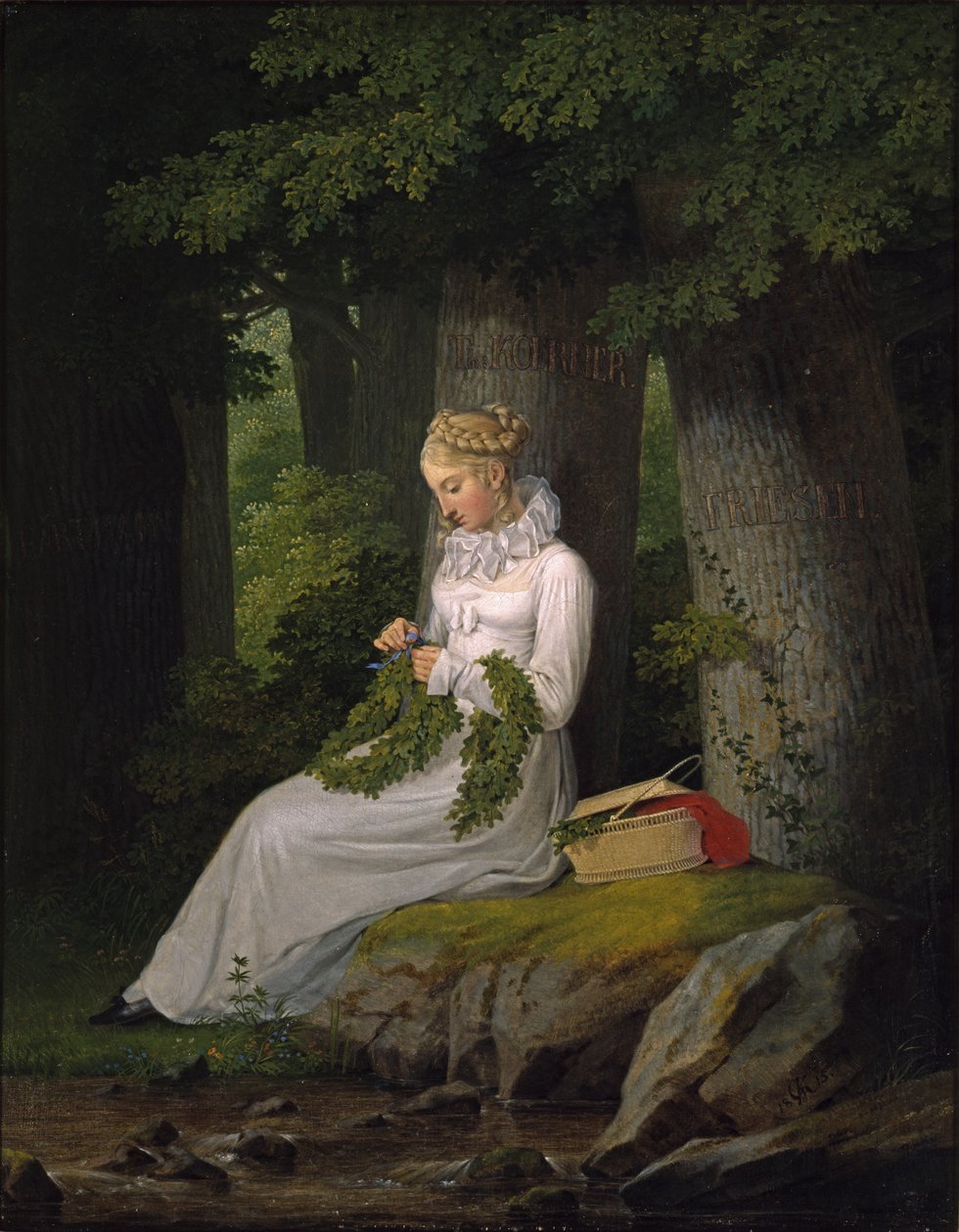 De kranswinderin door Georg Friedrich Kersting