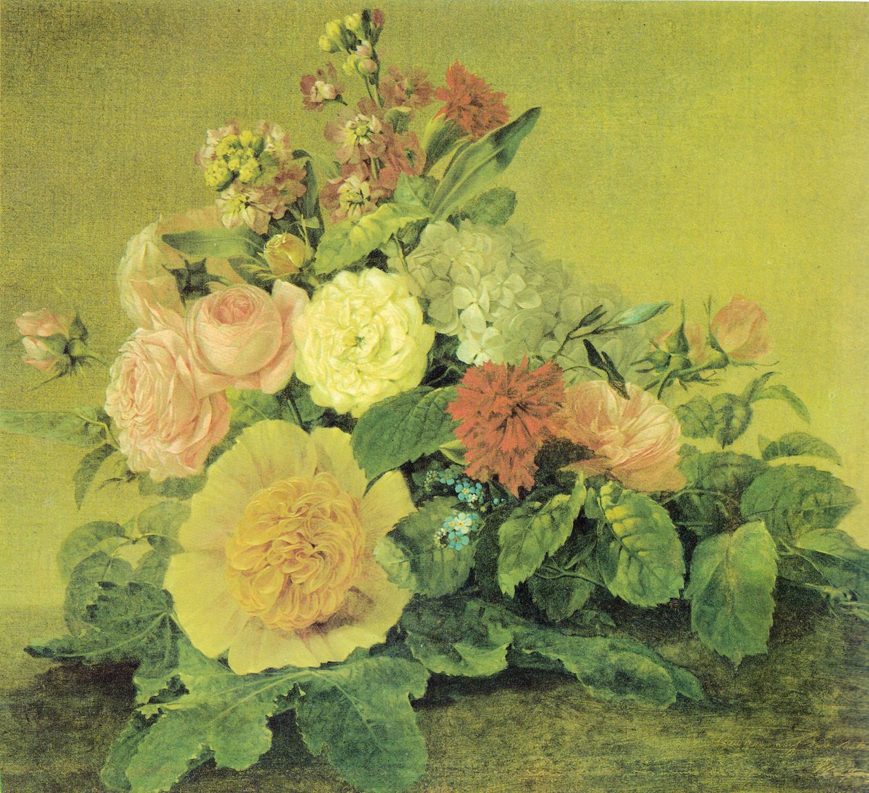 Duits: Blumenstillleben Stilleven met bloemen door Georg Friedrich Kersting