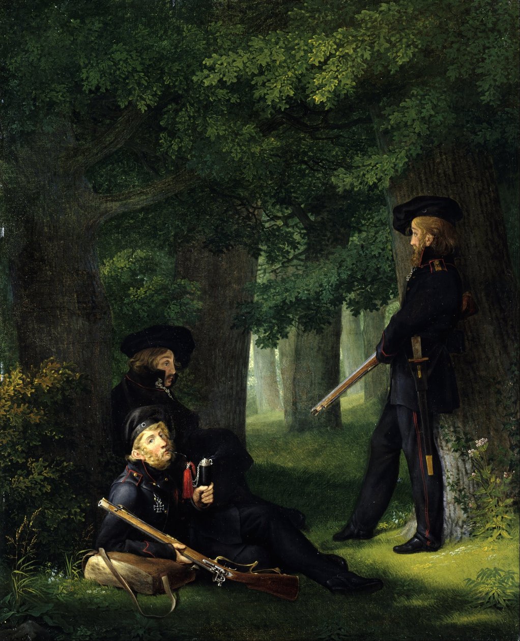 Duits: Theodor Körner, Friedrich Friesen en Heinrich Hartmann over Buitenpost In de Buitenpost door Georg Friedrich Kersting