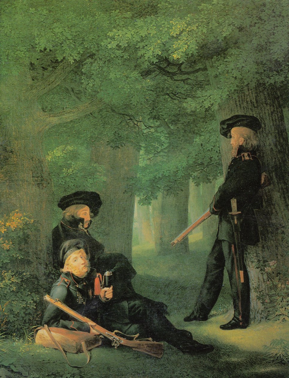 Duits: Theodor Körner, Friedrich Friesen en Heinrich Hartmann over Buitenpost In de Buitenpost door Georg Friedrich Kersting