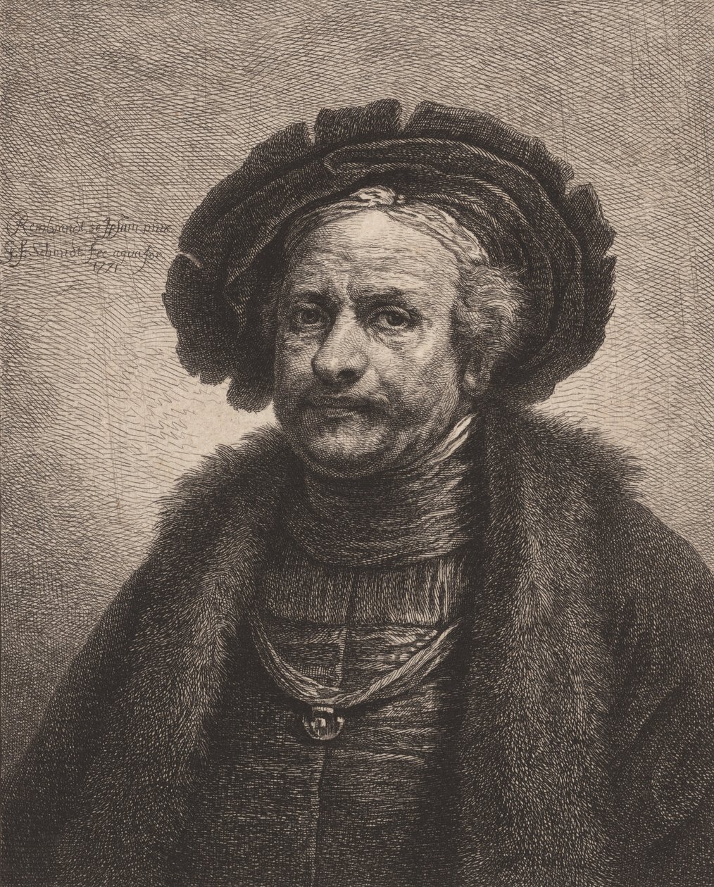 Zelfportret van Rembrandt, 1771 door Georg Friedrich Schmidt