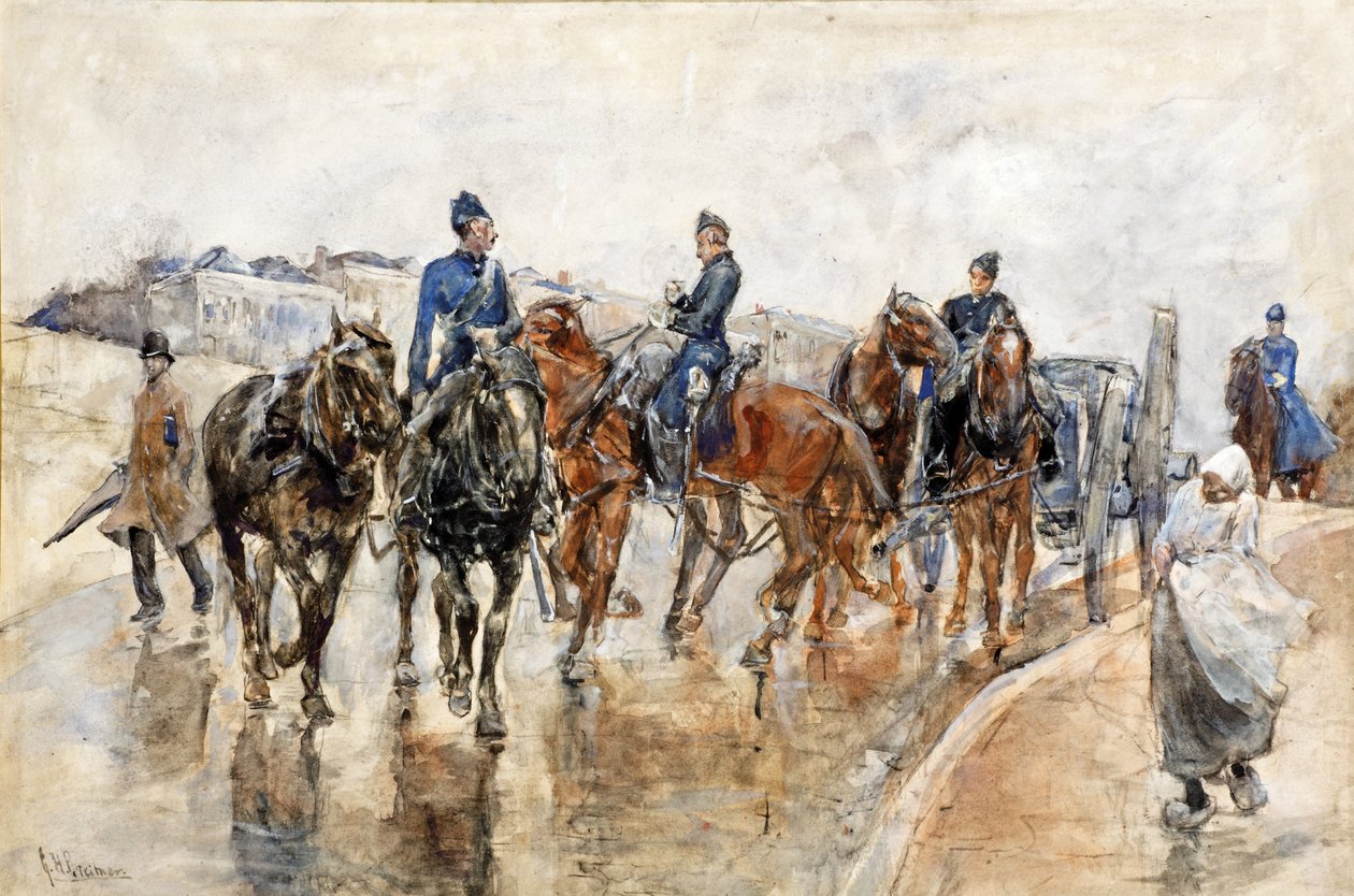 Terugkeer van de manoeuvres door Georg Hendrik Breitner