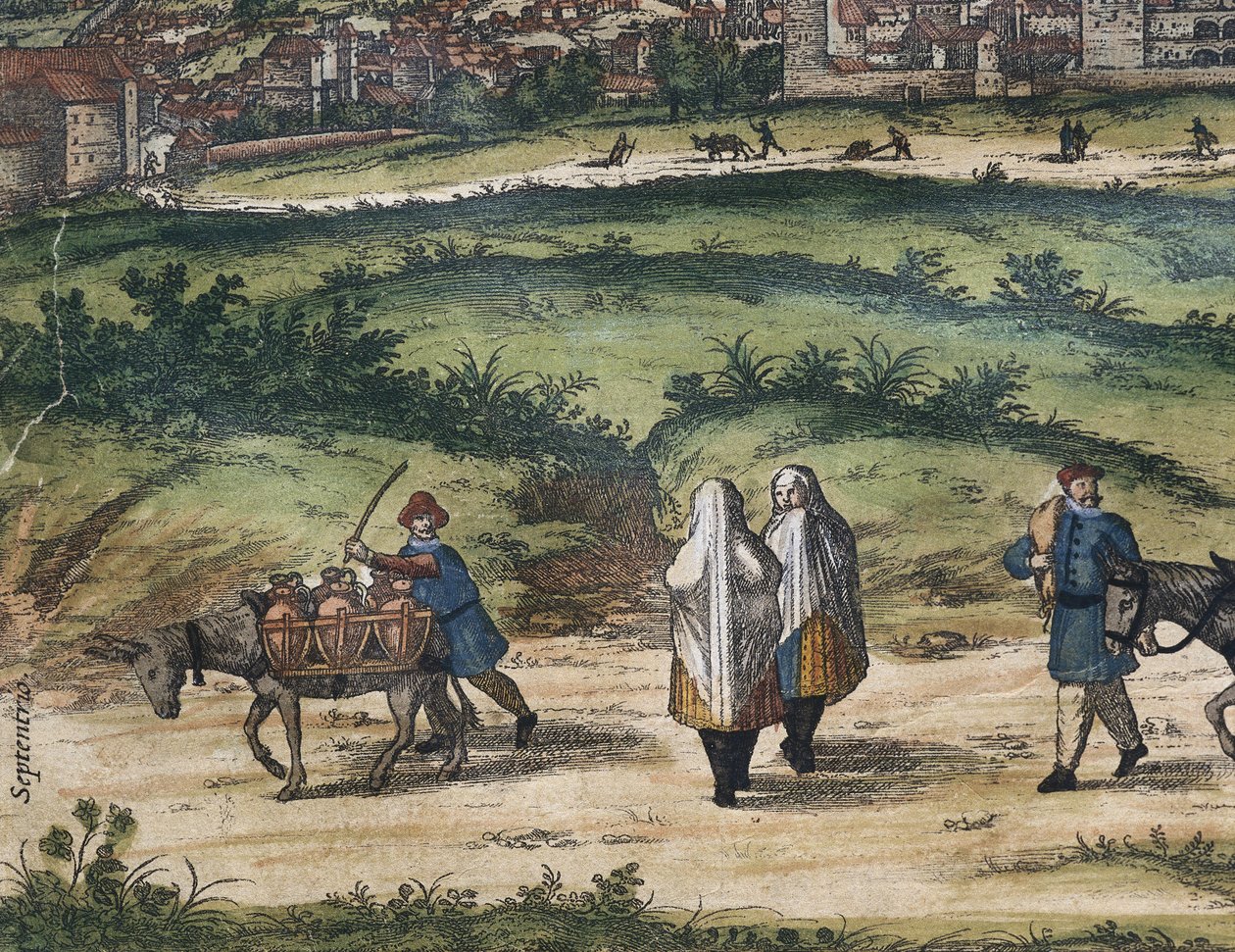BRAUN, George (1541-1622). ORTELIUS, Abraham (1527-1598). HOGENBERG, Franz (1535-1590). Civitatis Orbis Terrarum (Theatrum orbis terrarum). 1572-1617. Granada (1572). Linker detail. Deel I. Ets. SPANJE. CASTILIË EN LEÓN. Salamanca. Universiteit van Salaman door Georg Hogenberg Franz (1535 90) & Ortelius Abraham (1527 98) Braun