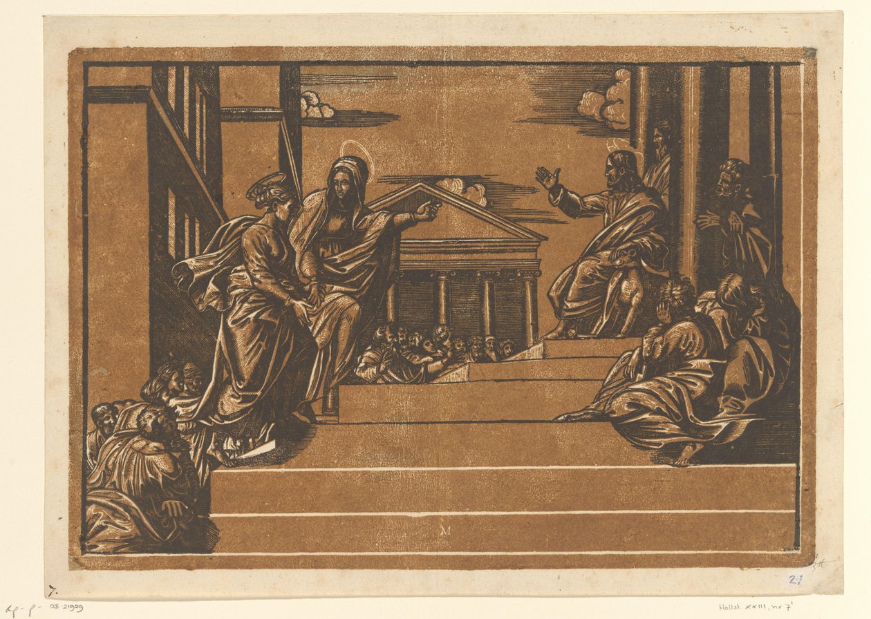 Marta leidt Maria Magdalena naar de tempel door Georg Matheus