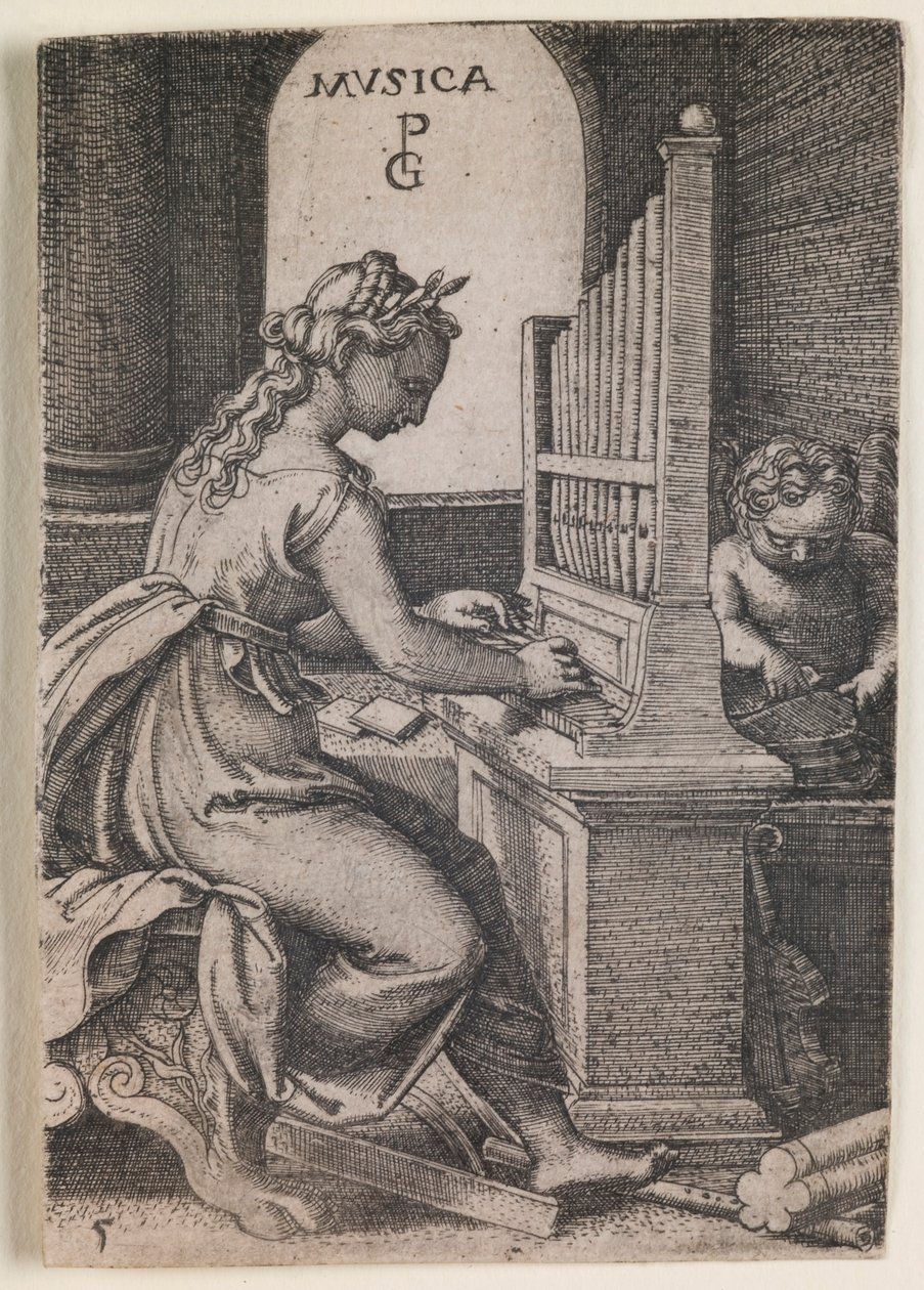 Musica, uit de serie De Vrije Kunsten door Georg Pencz