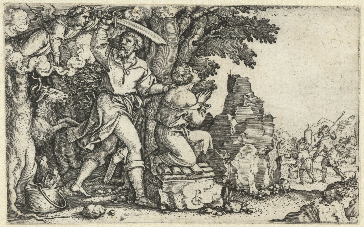 Offer van Abraham van Isaak door Georg Pencz
