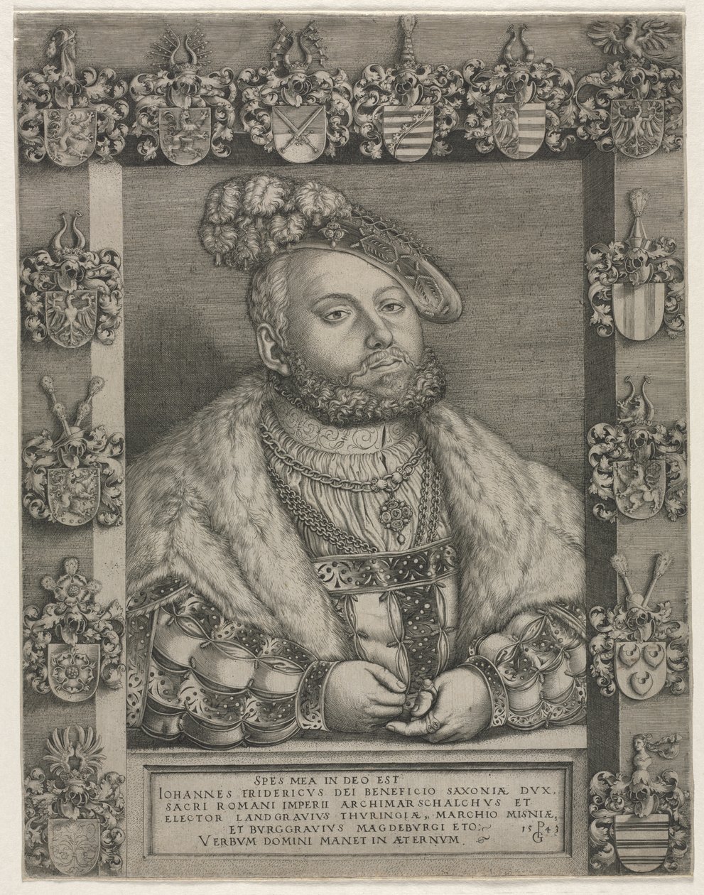 Portret van Johan Frederik I, „de Grootmoedige”, keurvorst van Saksen door Georg Pencz