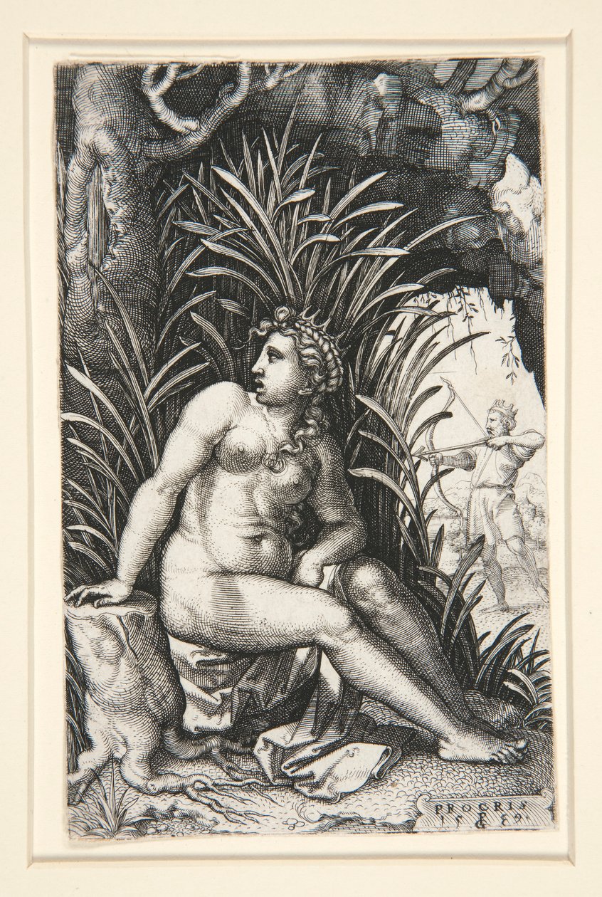 Procris en Cephalus, uit de serie De Griekse heldinnen door Georg Pencz